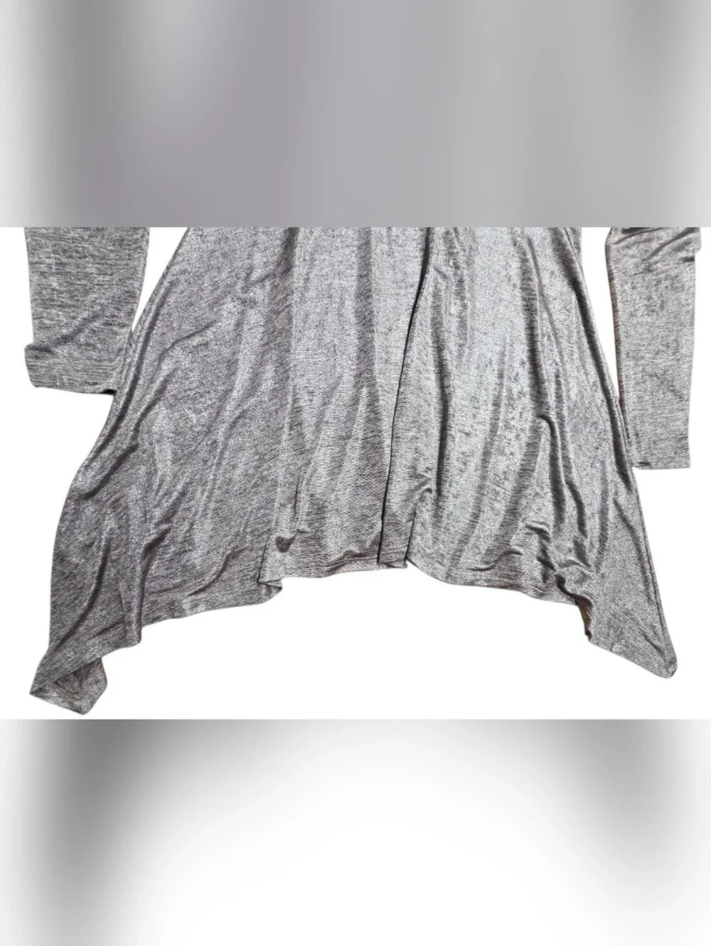 Shimmery Silver Tunic Sculpted And Flowy